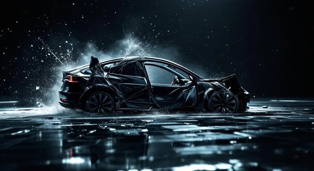 Un Mystère de Route : Le Pare-Brise de Cette Tesla a Fondu. Météorite ou Débris Spatial ?