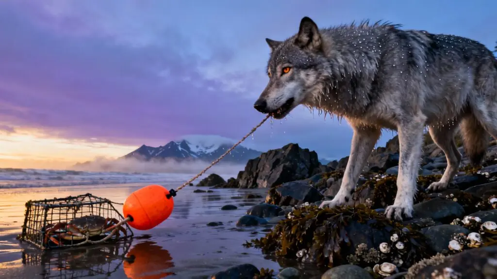 L’incroyable loup qui pêche à la bouée : quand un comportement sauvage inédit relance le débat sur l’intelligence animale