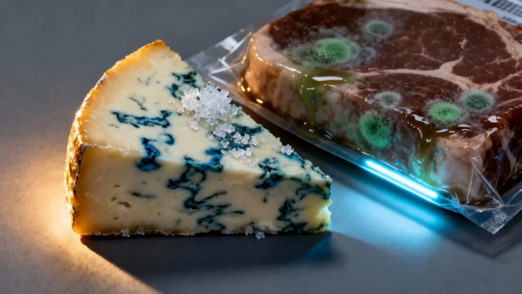 Moisissures amies, bactéries ennemies : un toxicologue explique pourquoi le fromage moisi est toléré, mais jamais la viande avariée