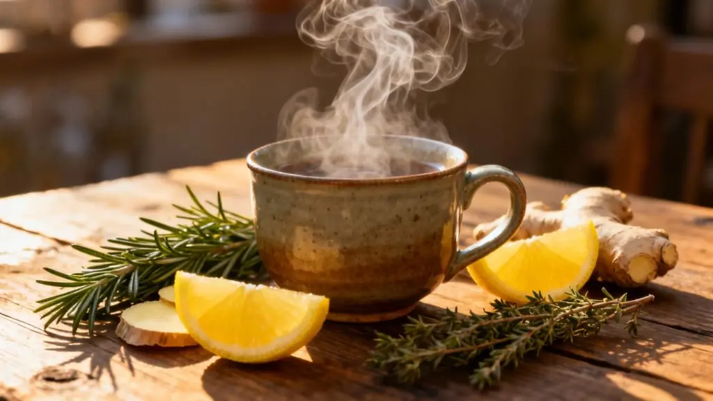 Le secret de grand-mère contre la grippe : une tisane réconfortante au romarin et au gingembre
