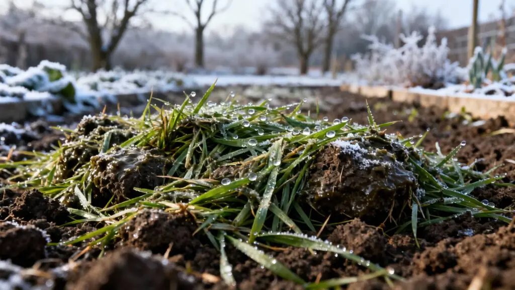 Paillage d&rsquo;hiver : pourquoi la tonte de gazon fraîche peut ruiner votre potager en décembre