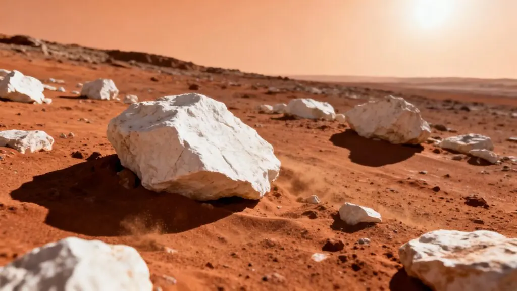 Les roches blanches de Mars révèlent un passé tropical surprenant