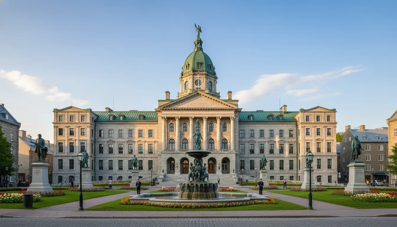 Vue extérieure du bâtiment du Parlement de Québec (Assemblée nationale).
