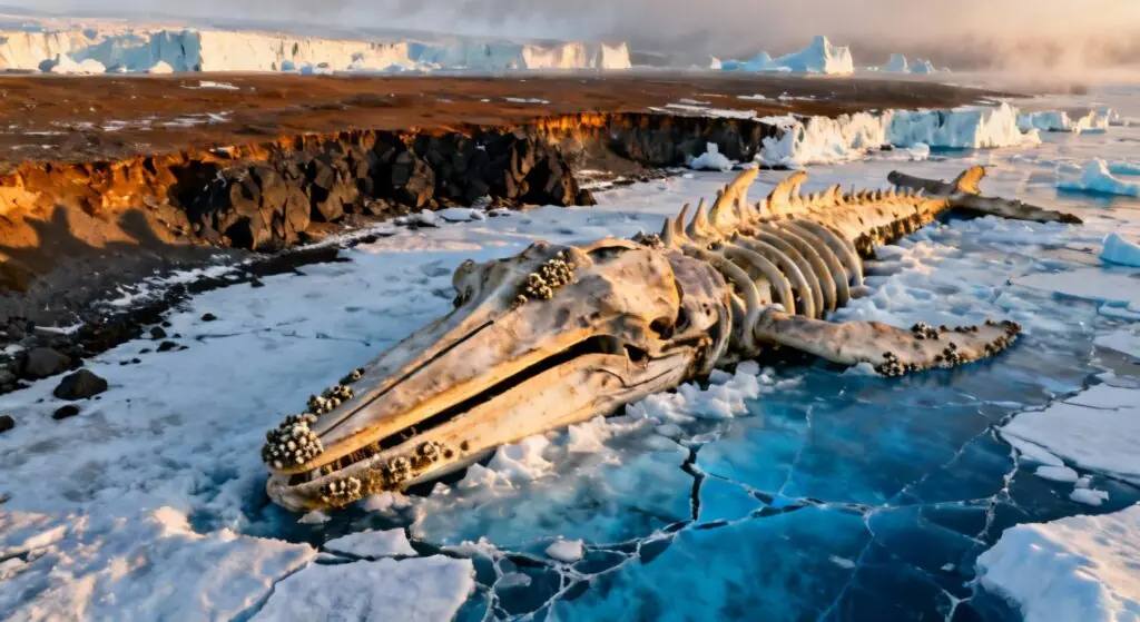 La fonte d&rsquo;un glacier en Arctique dévoile un « cimetière » de baleines préhistoriques